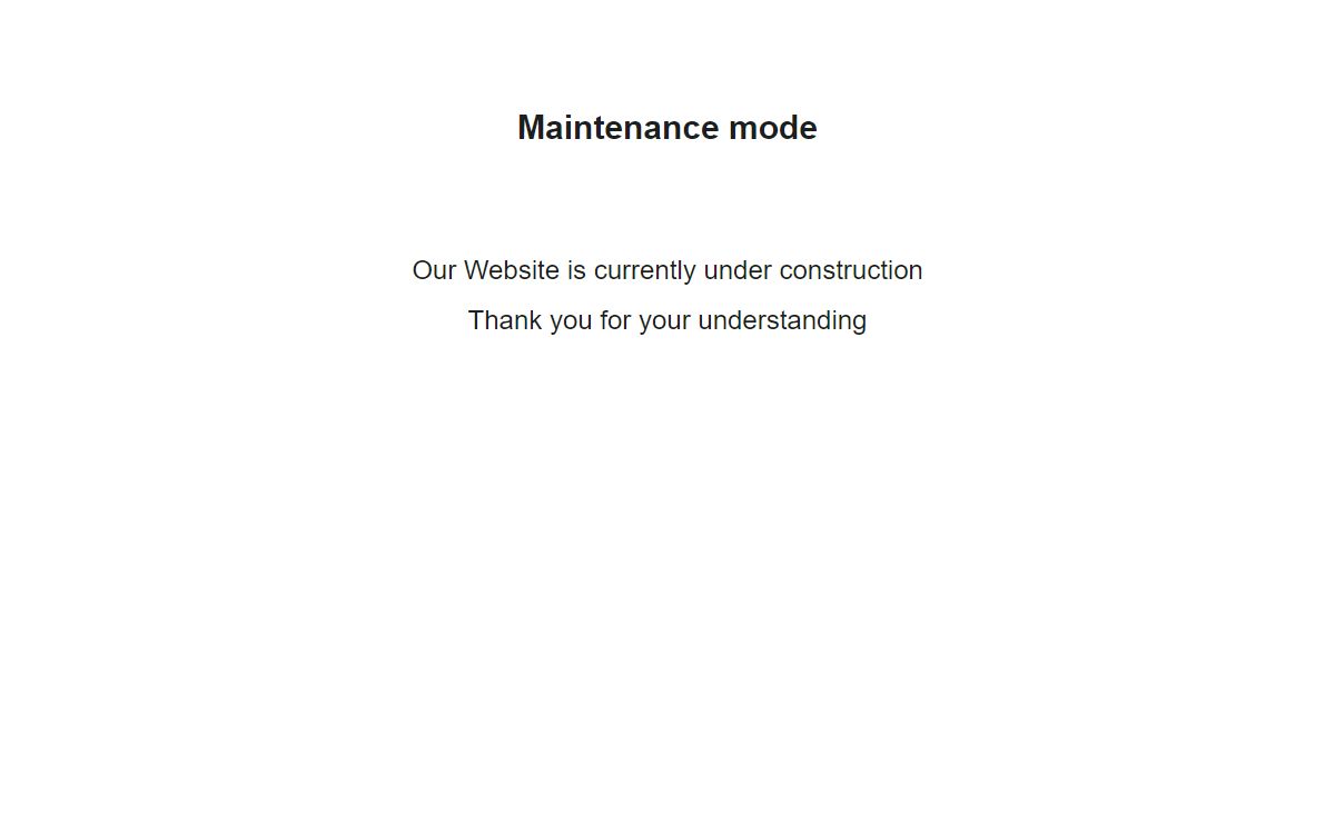 Maintenance mode
