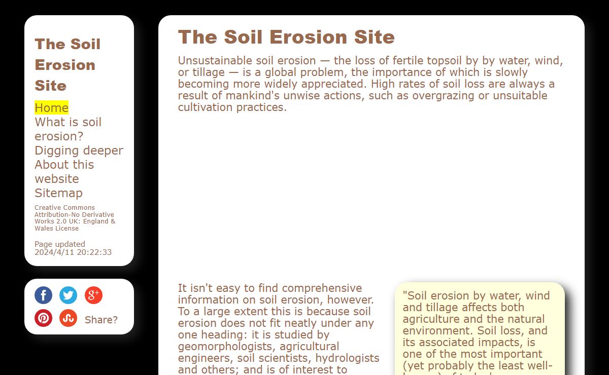 The Soil Erosion Site