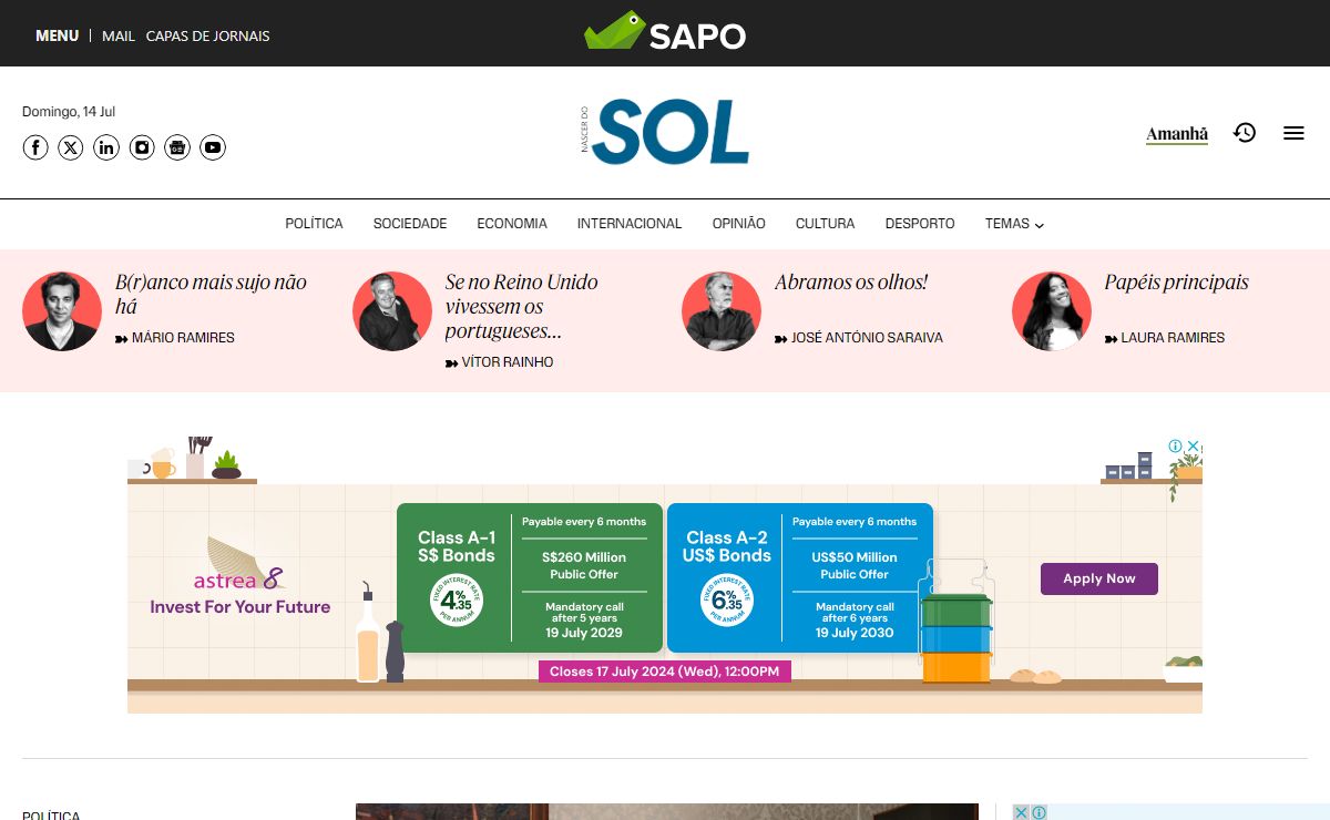 Jornal SOL - notícias, política, opinião, fotos e podcasts