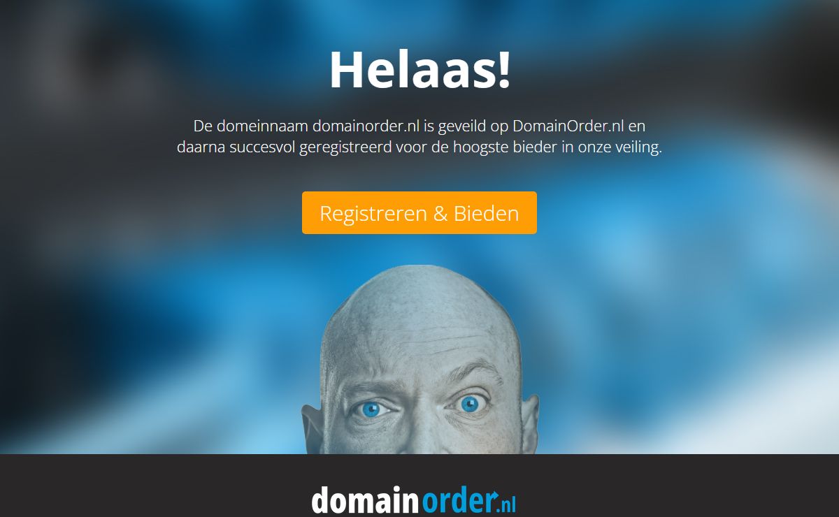 Deze domeinnaam is via de veiling van DomainOrder.nl geregistreerd