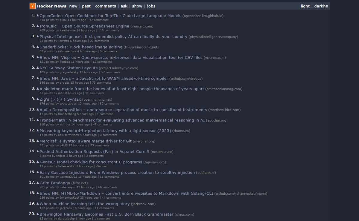 Hacker News Dark