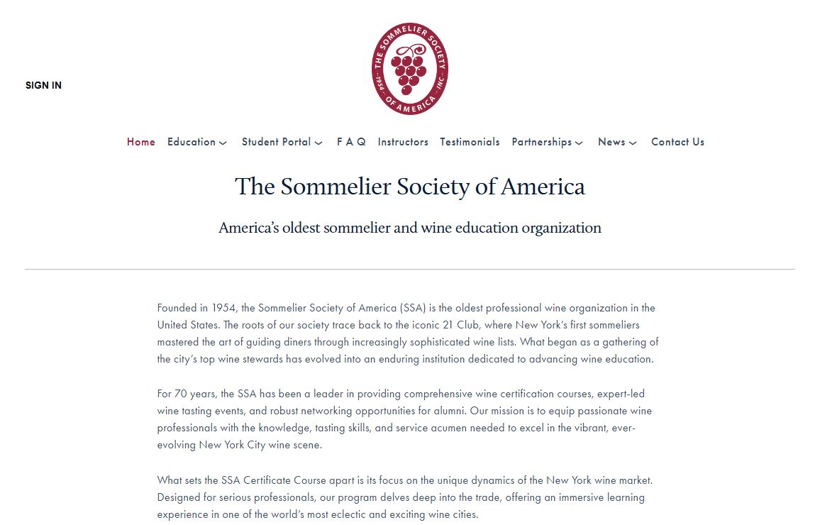 Sommelier Society of America