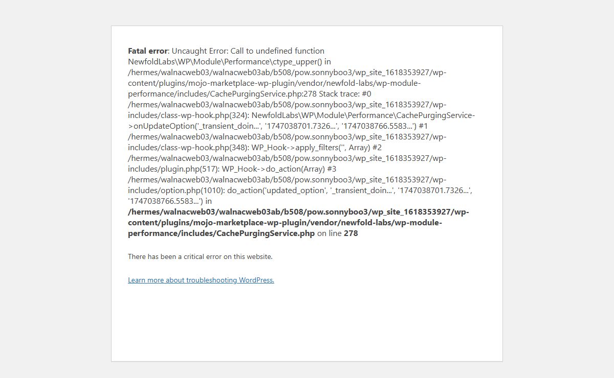 WordPress › Error