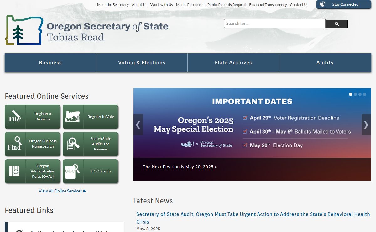 State of Oregon: Oregon Secretary of State - Home