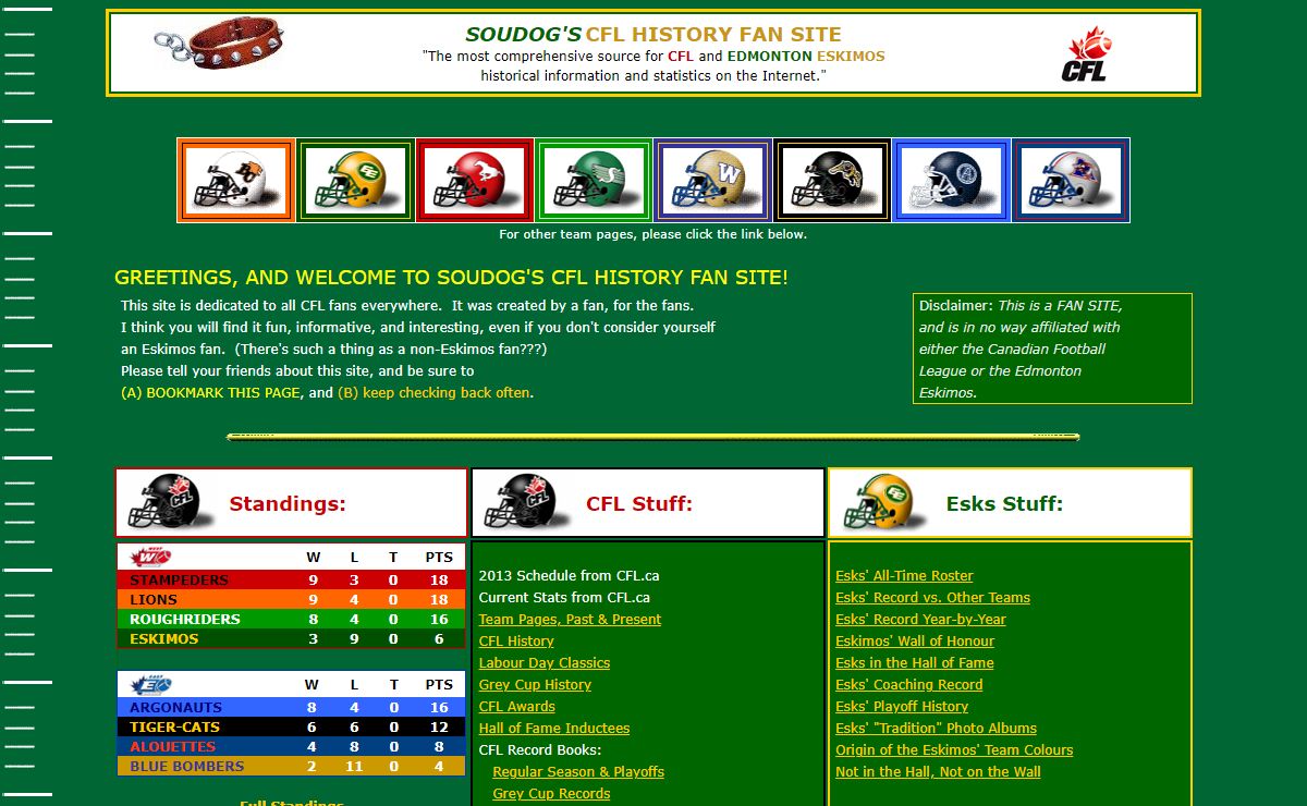 Soudog's CFL History Fan Site