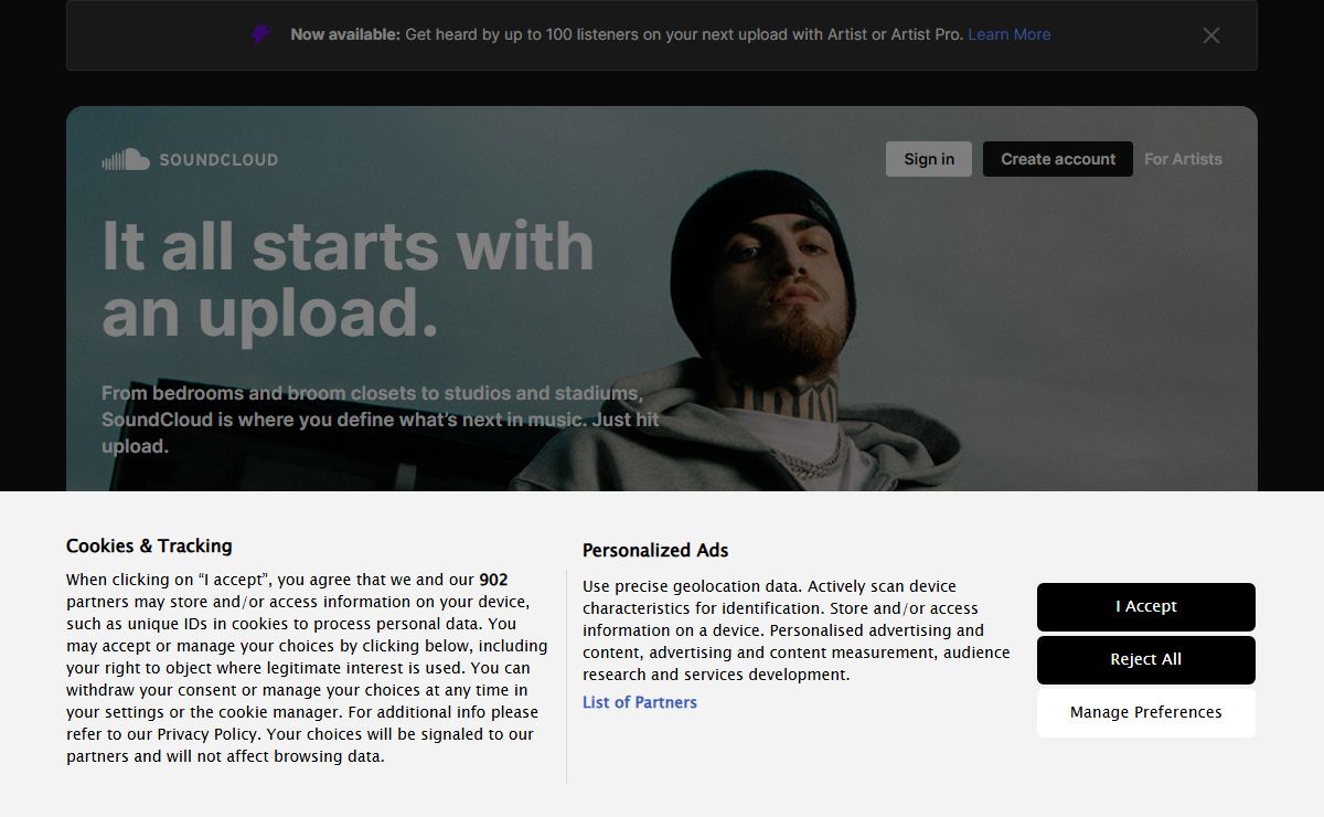 Stream and listen to music online for free with SoundCloud