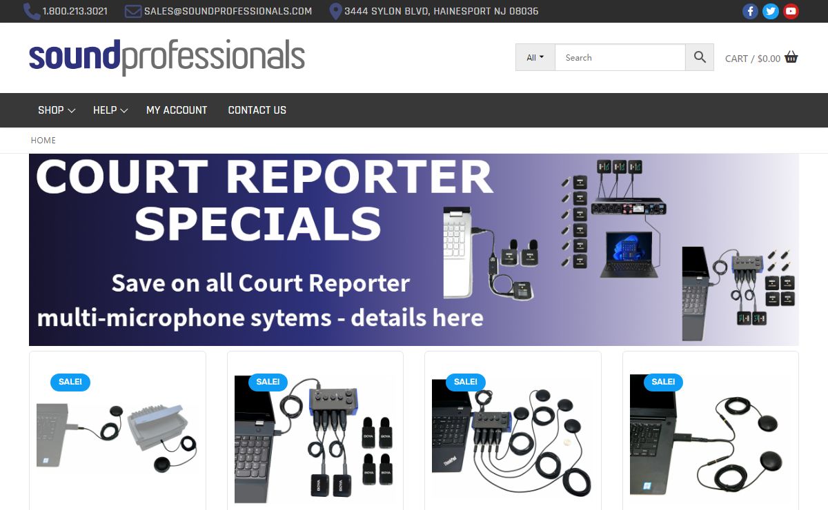 Court Reporting microphones, USB microphones, Binaural microphones, Zoom recording systems, Audio Technica products - The Sound Professionals, Inc.