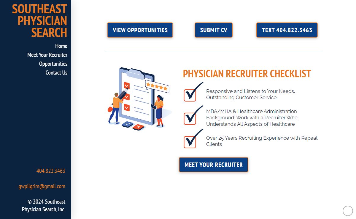 Southeast Physician Search, Inc. - Southeast Physician Search, Inc., offers you over 25 years of physician recruitment experience in the Southeast while representing over 180 hospitals and private groups in the Southeast.