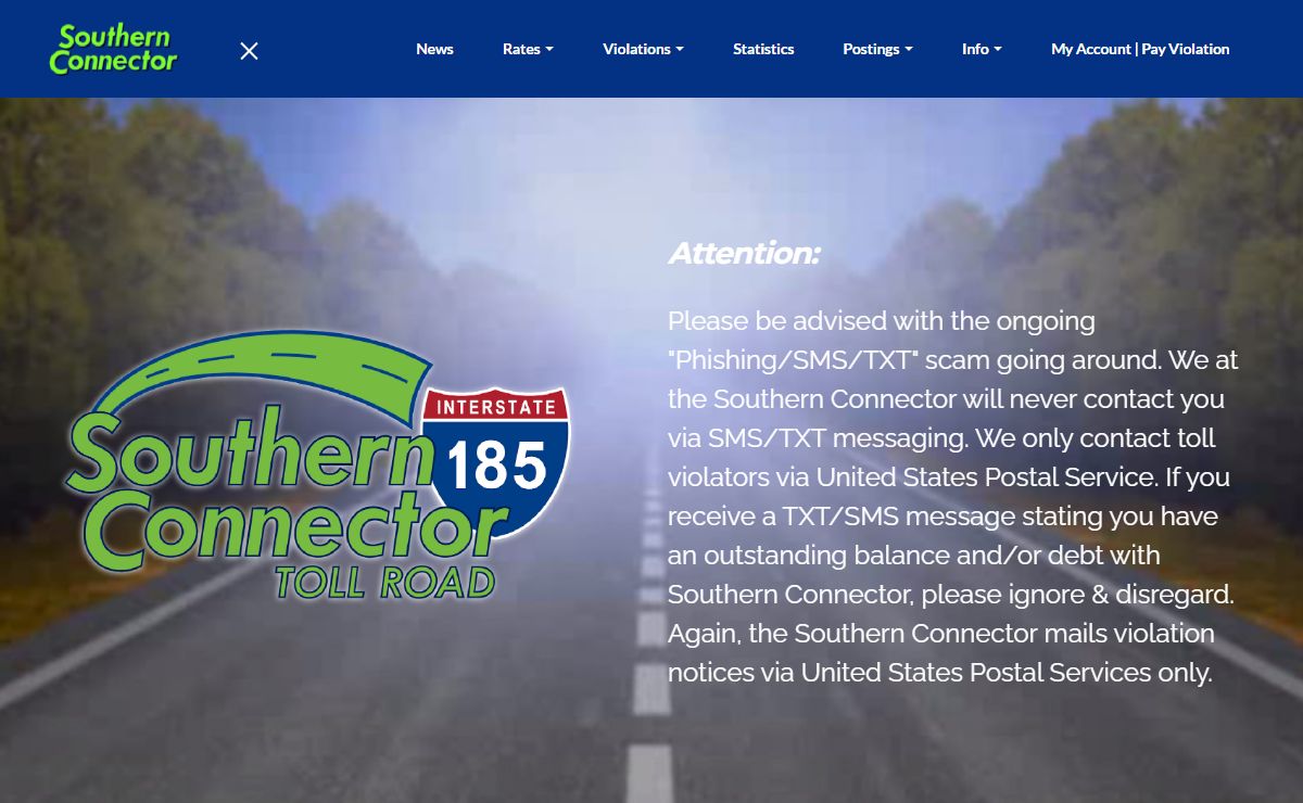 Southern Connector Toll Road - Interstate 185 - Greenville SC