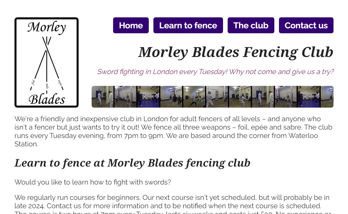Morley Blades fencing club at Waterloo
