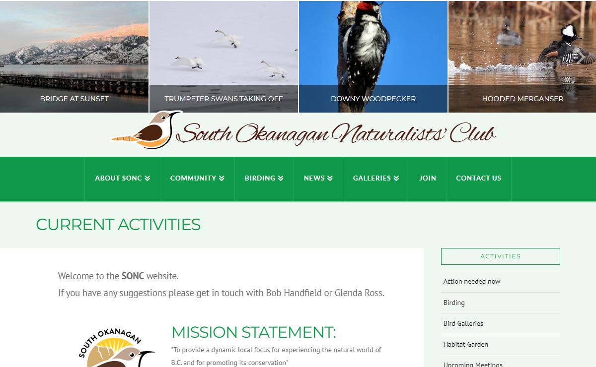 Current Activities - South Okanagan Naturalists' Club