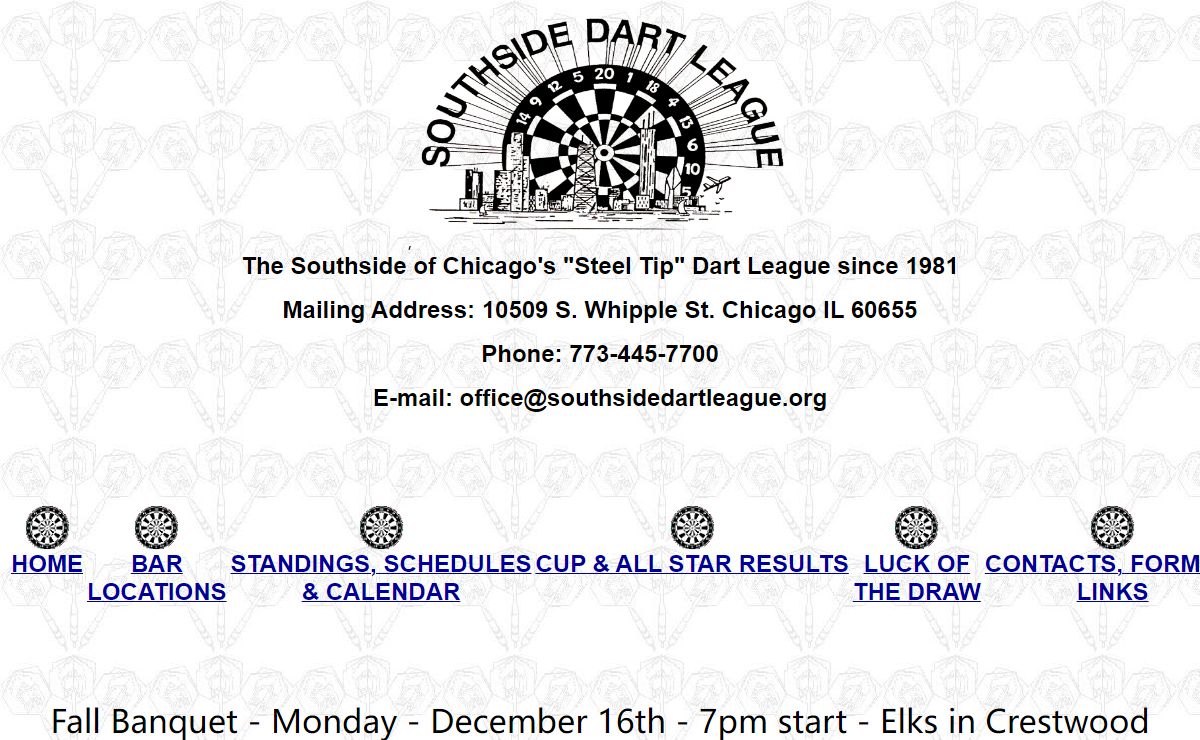 Welcome to the Southside Dart League Home Page