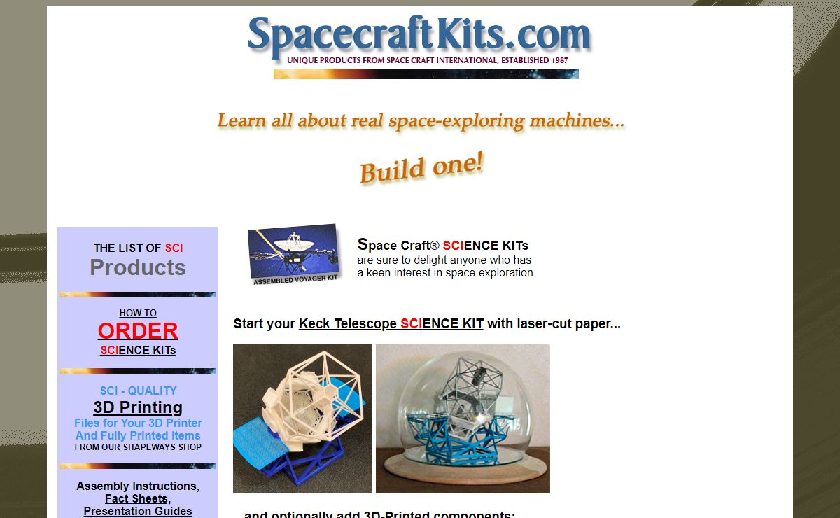 Spacecraft Model Kits from Space Craft International