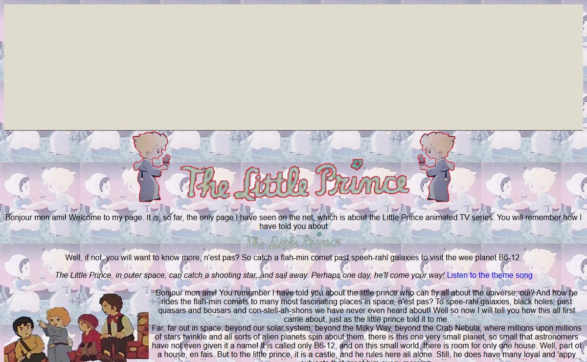 Swifty's Space Swift Little Prince Page