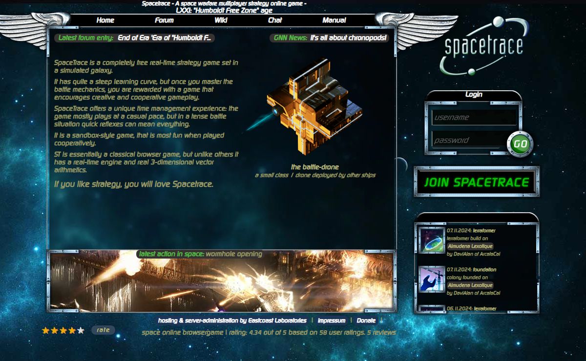 space online game - free scifi strategy online browsergame - space-based - SpaceTrace
