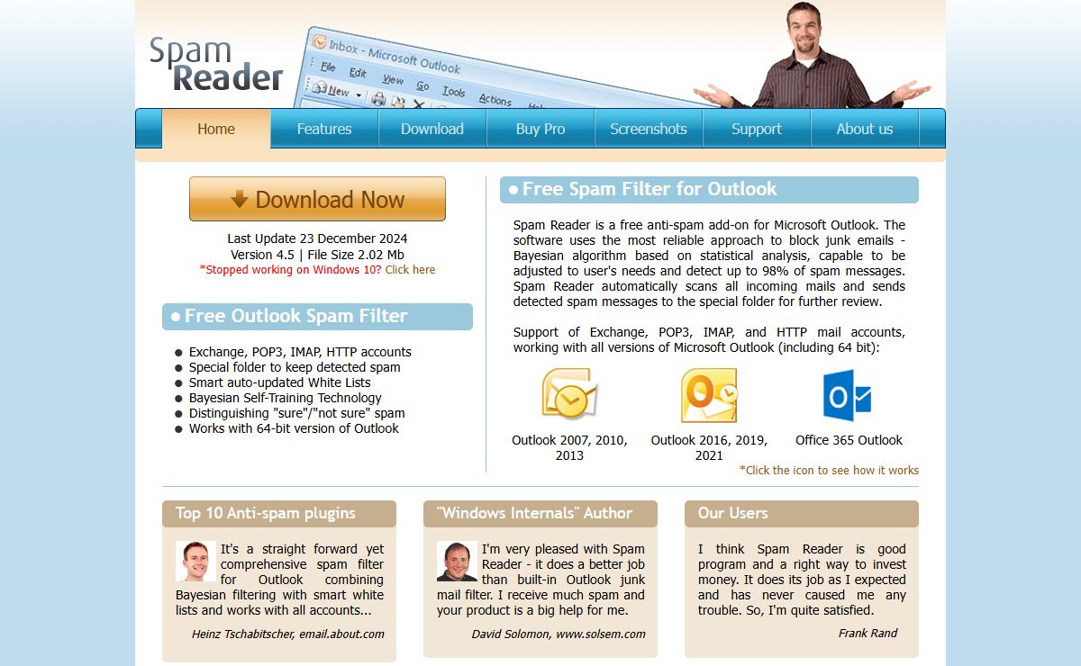 Free Outlook Spam Filter - Inbox Protection