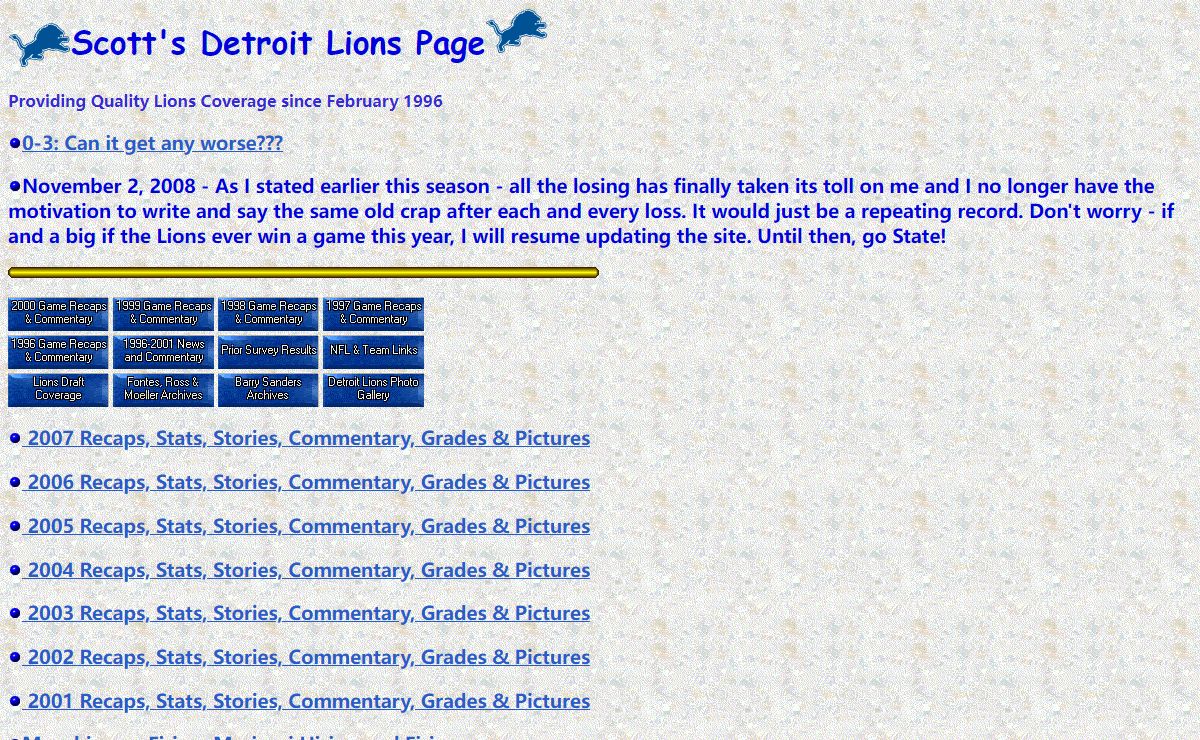 Scott's Detroit Lions Page