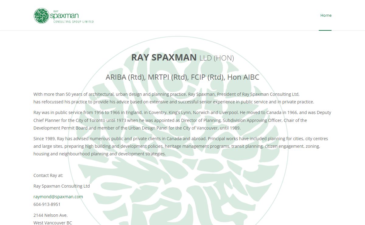 Ray Spaxman Consulting Ltd. | Urban Planner