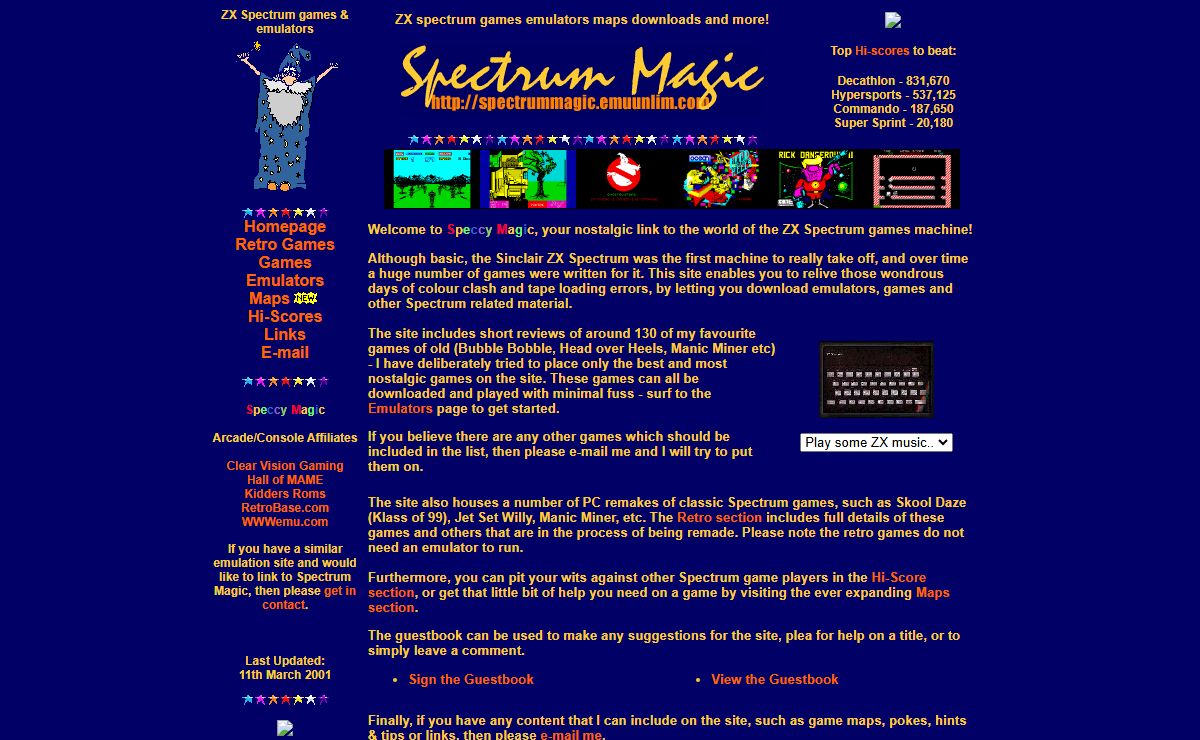 Spectrum Magic, for ZX spectrum games, emulators, downloads & a world of spectrum nostalgia