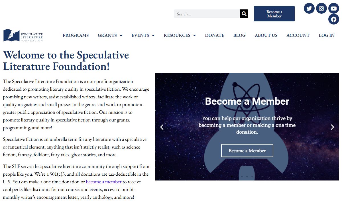Speculative Literature Foundation – Promoting literary quality in speculative fiction.