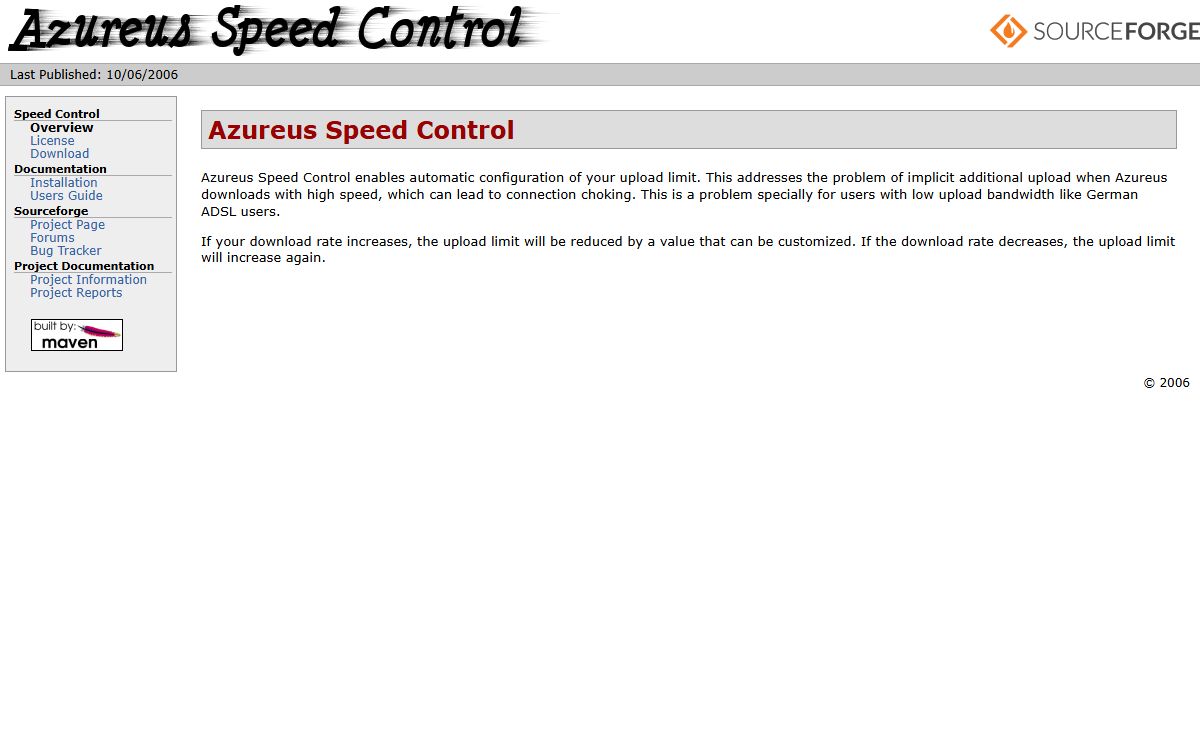 Azureus Speed Control - Welcome