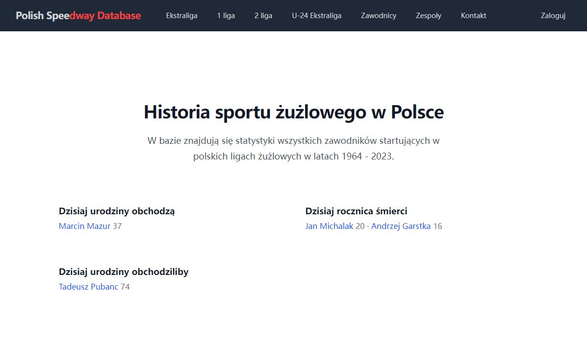 Strona główna · Polish Speedway Database