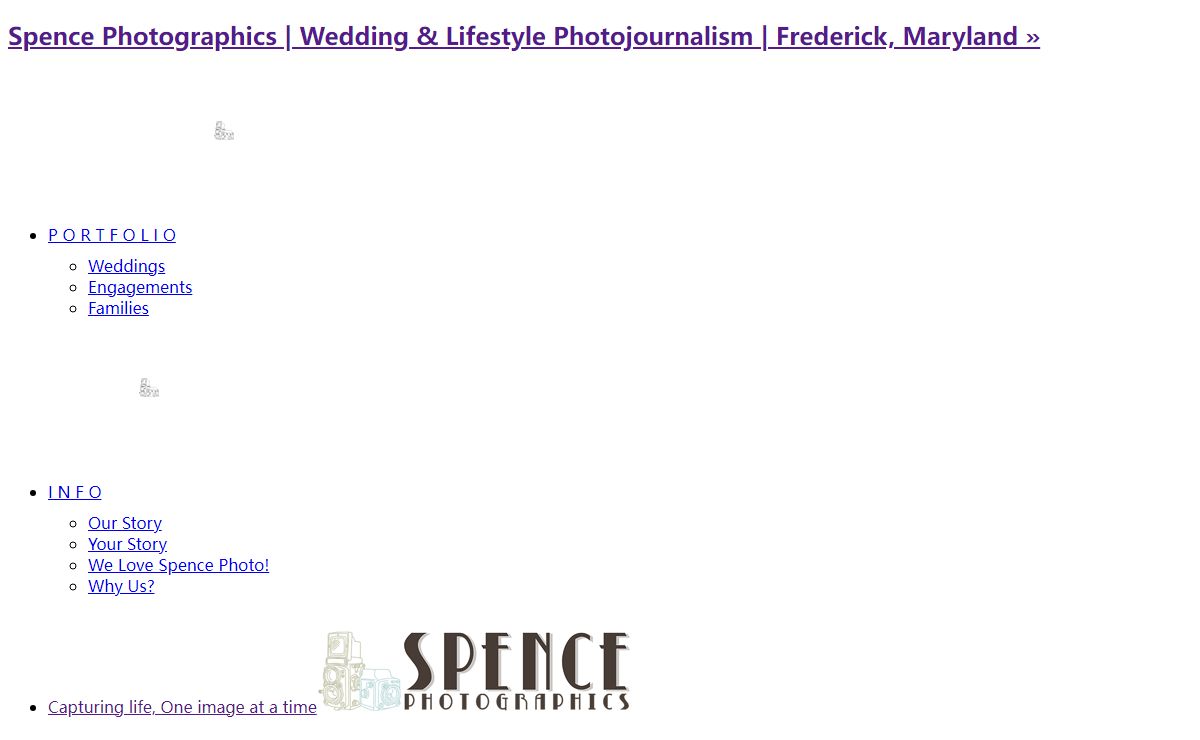 Home » Spence Photographics | Wedding & Lifestyle Photojournalism | Frederick, Maryland
