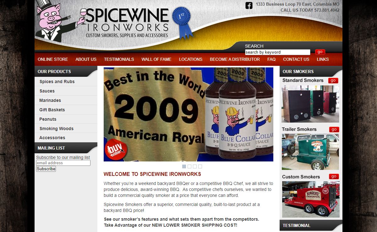 Spicewine Ironworks - Custom Smokers, Spices, Rubs, BBQ Accessories
