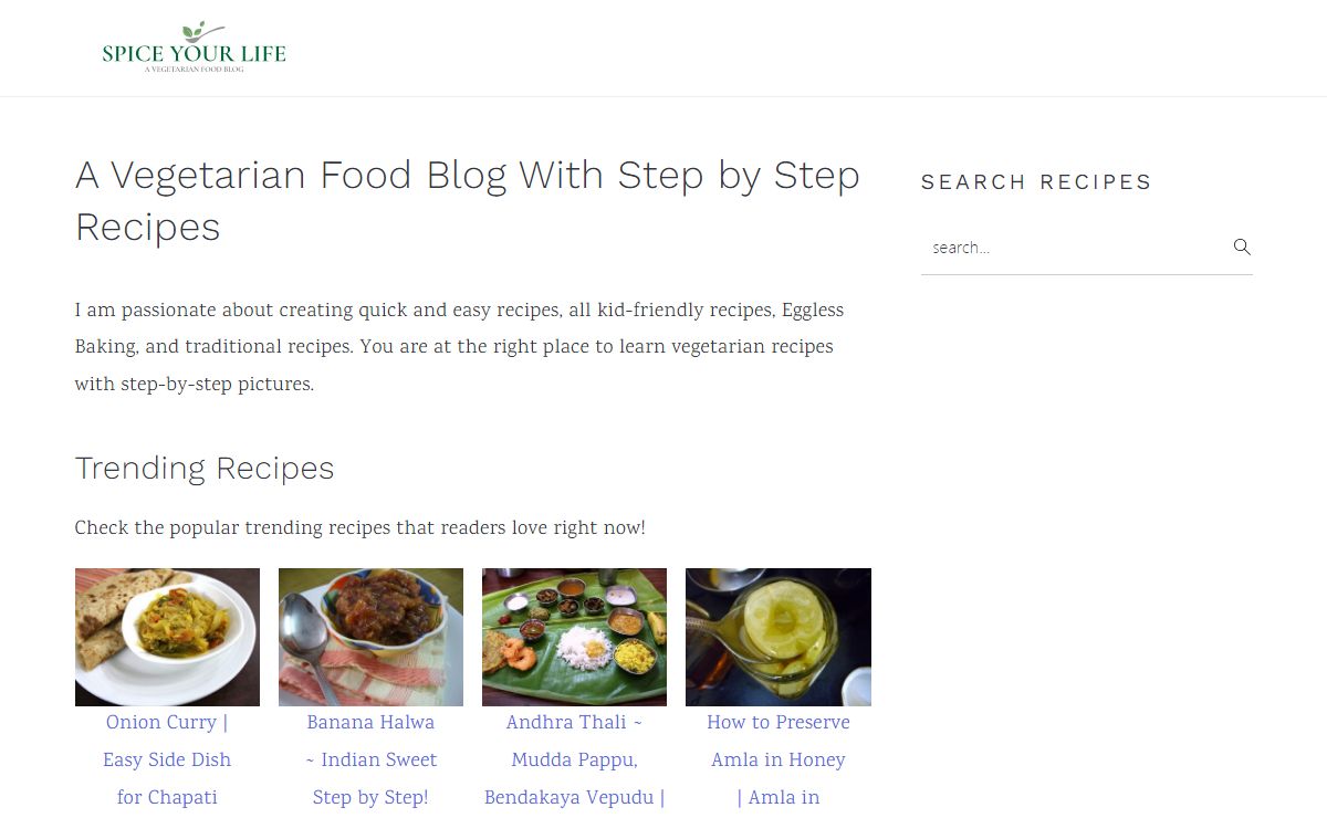 A Vegetarian Food Blog With Step by Step Recipes | Spice your Life!