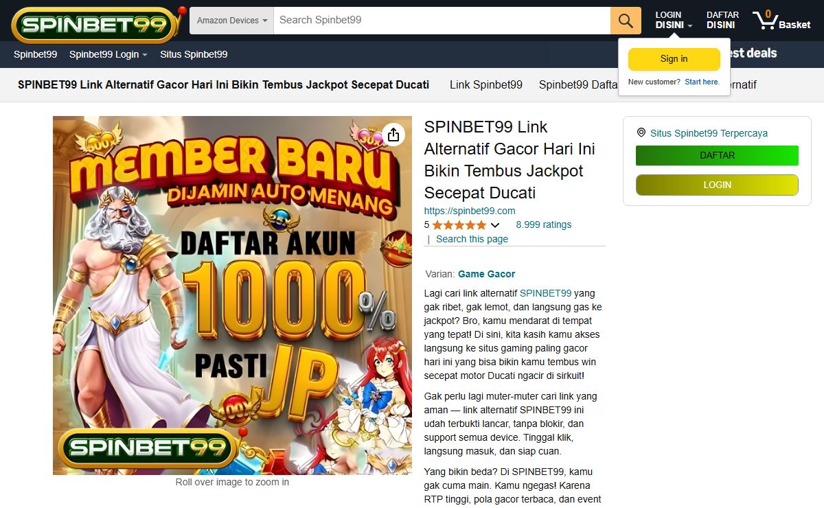 SPINBET99 Link Alternatif Gacor Hari Ini Bikin Tembus Jackpot Secepat Ducati