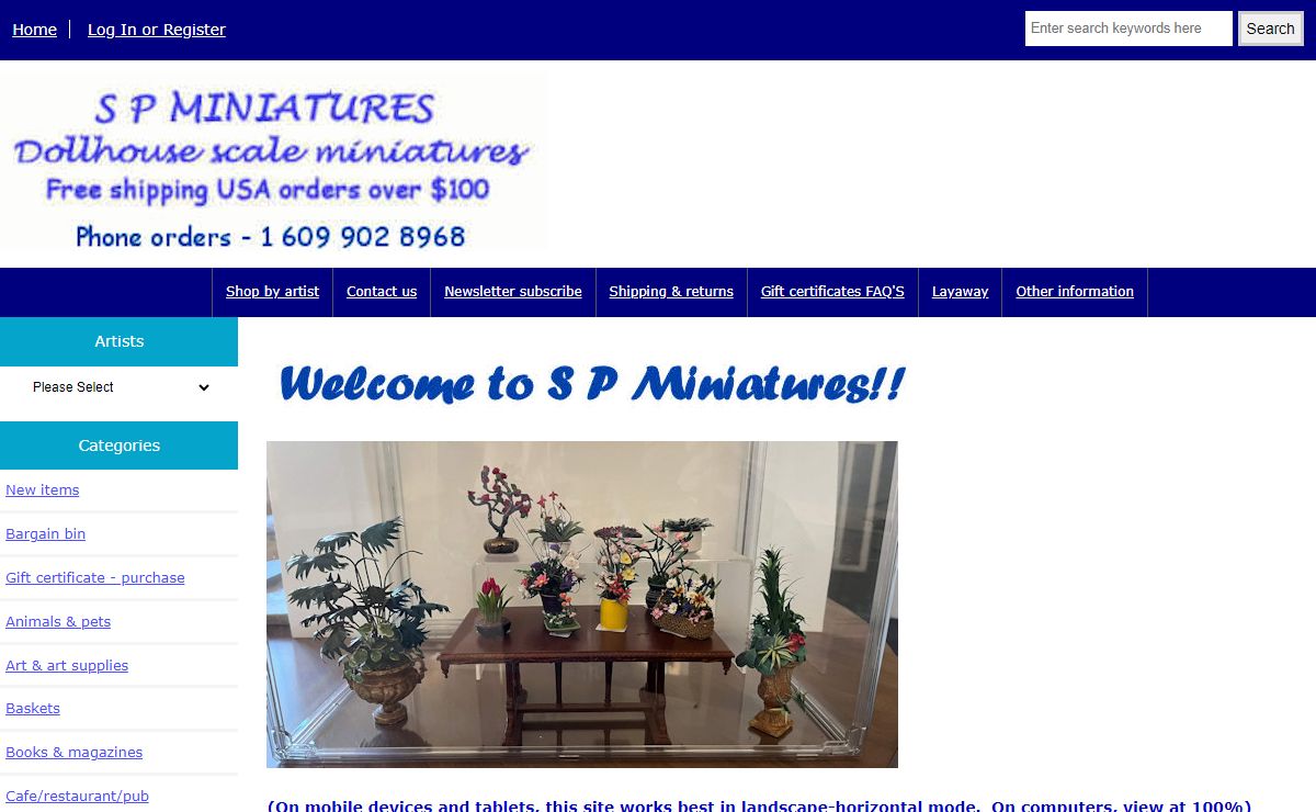 S P MIniatures, Dollhouse scale miniatures