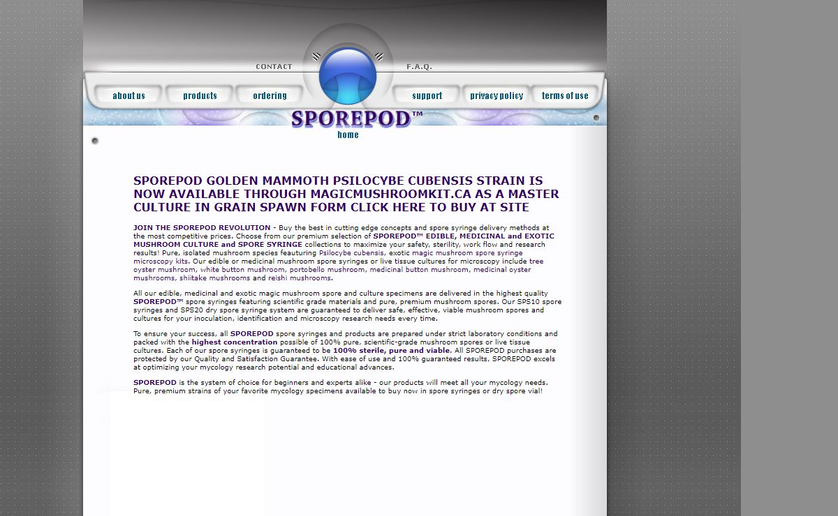 Spore Syringes, mushroom cultures, mushroom spores, edible, medicinal, exotic, spore prints - Sporepod.com
