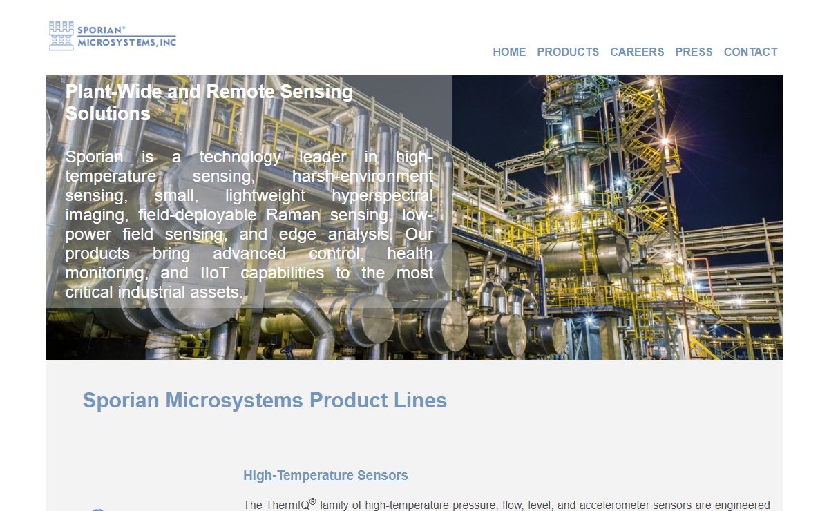 Sporian Microsystems | Sensors | Home