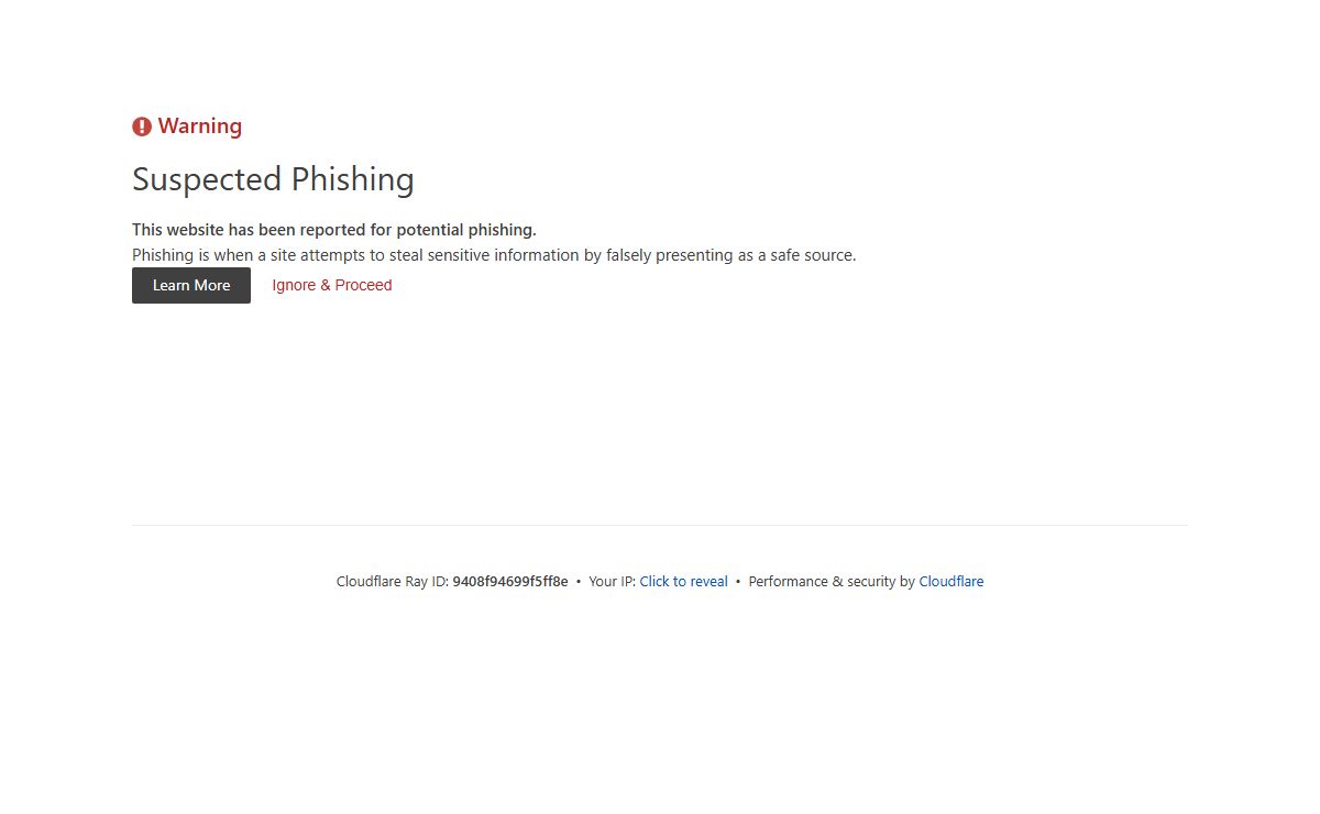 Suspected phishing site | Cloudflare