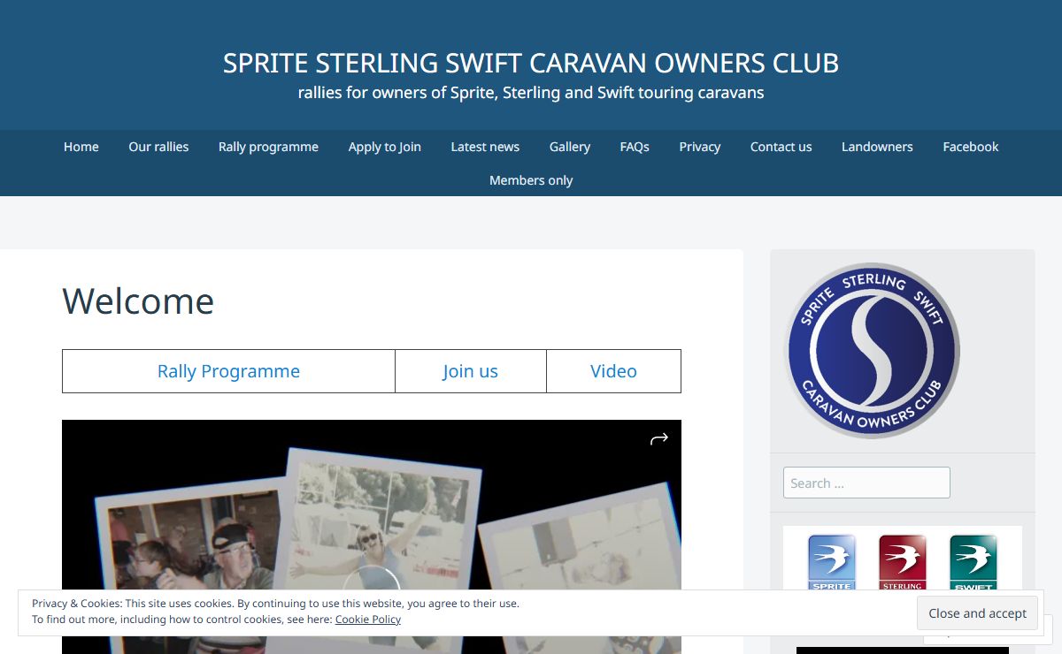 Sprite Sterling Swift Caravan Owners Club | rallies for owners of Sprite, Sterling and Swift touring caravans