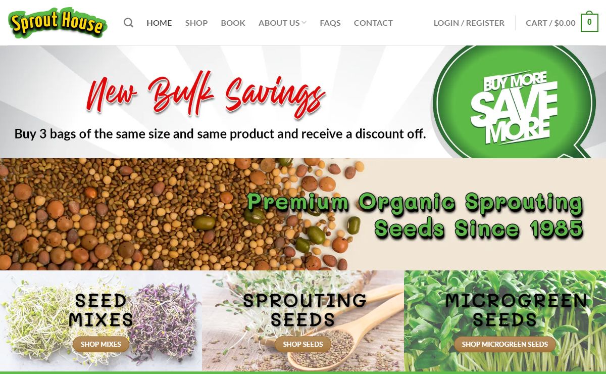 Organic Sprouting Seeds | Bulk Savings Non-GMO Seeds MA