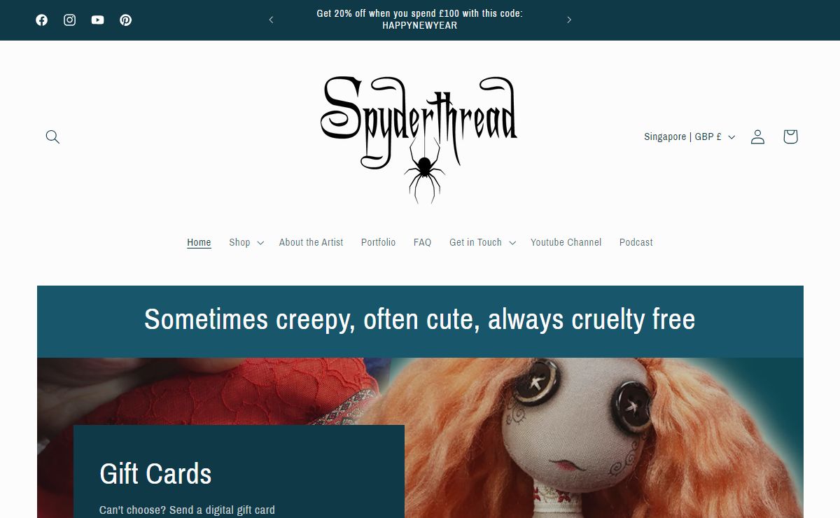 Spyderthread - Creepy cute art dolls and illustrations by Jo Hards