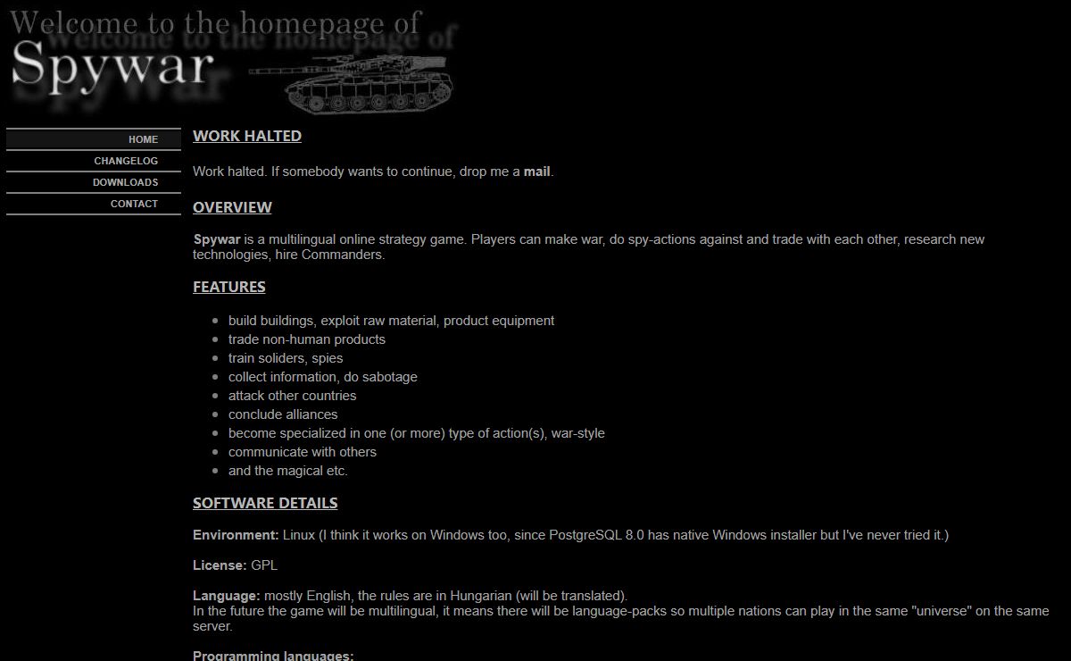 SpyWar - Online strategy game - Main Page