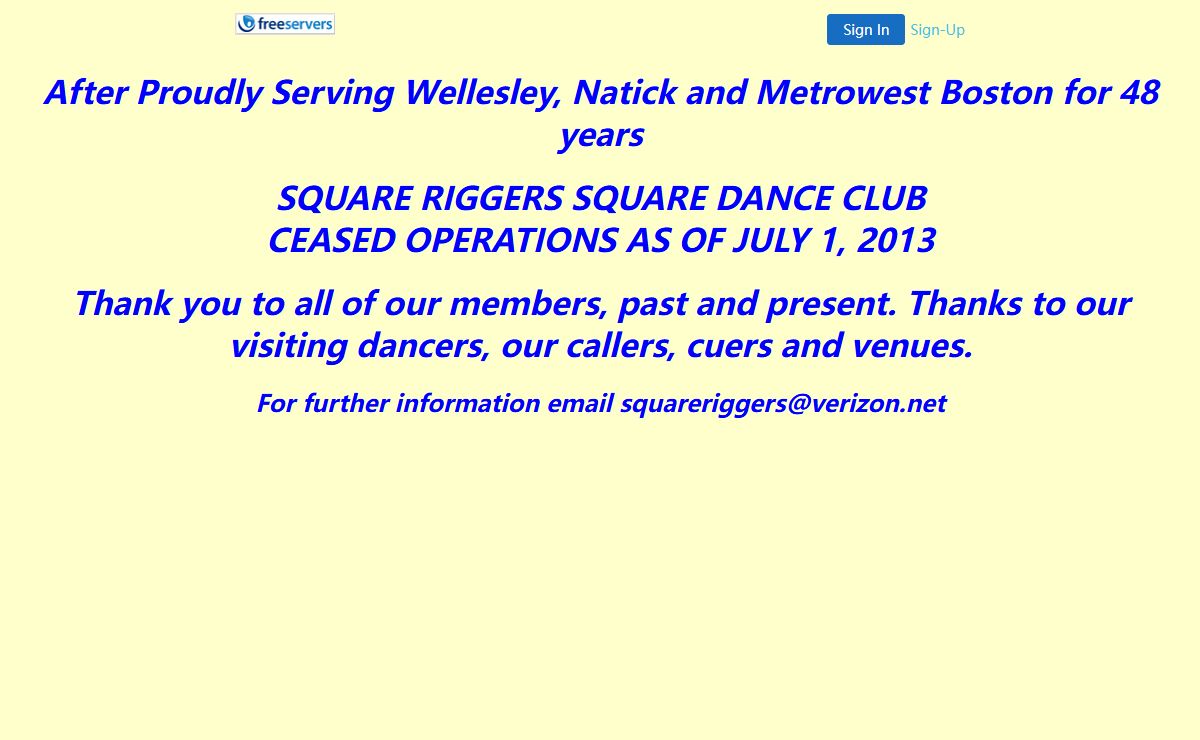 SQUARE RIGGERS DANCE CLUB
