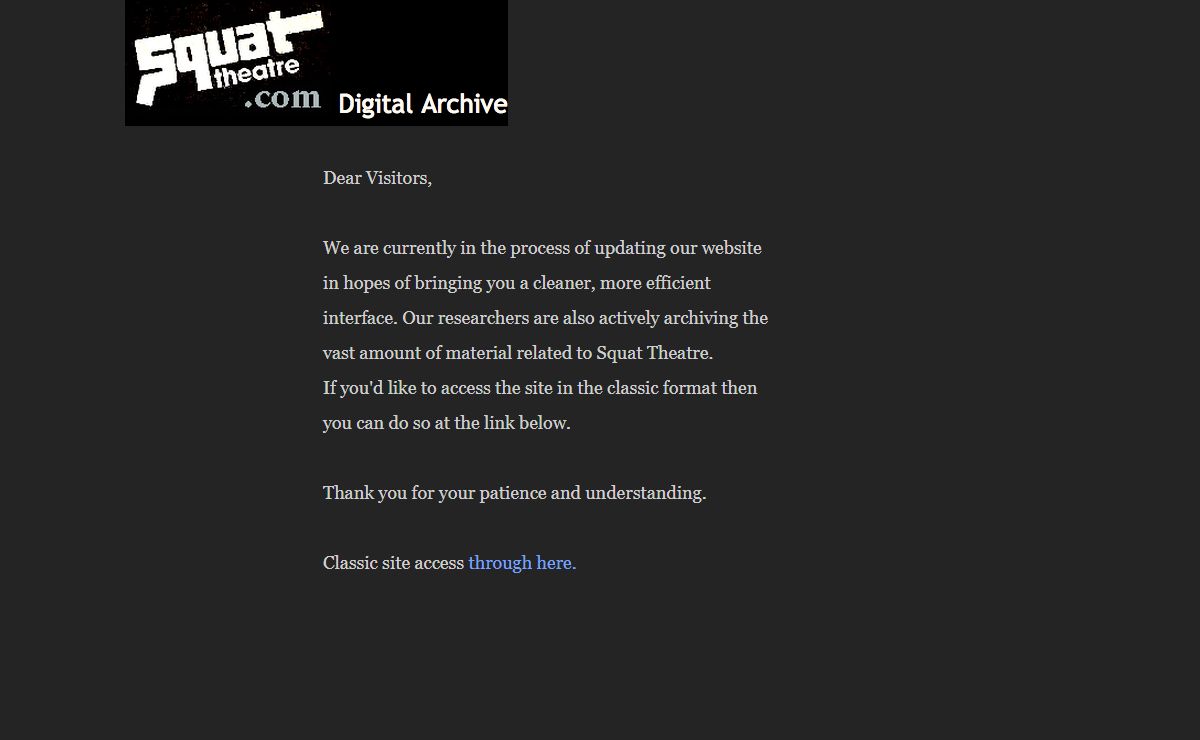 Squat Theatre Digital Archive