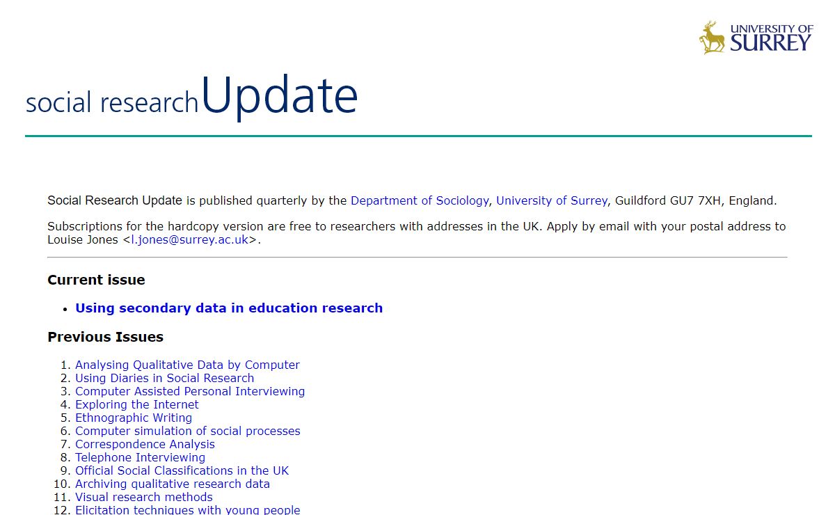 Social Research Update