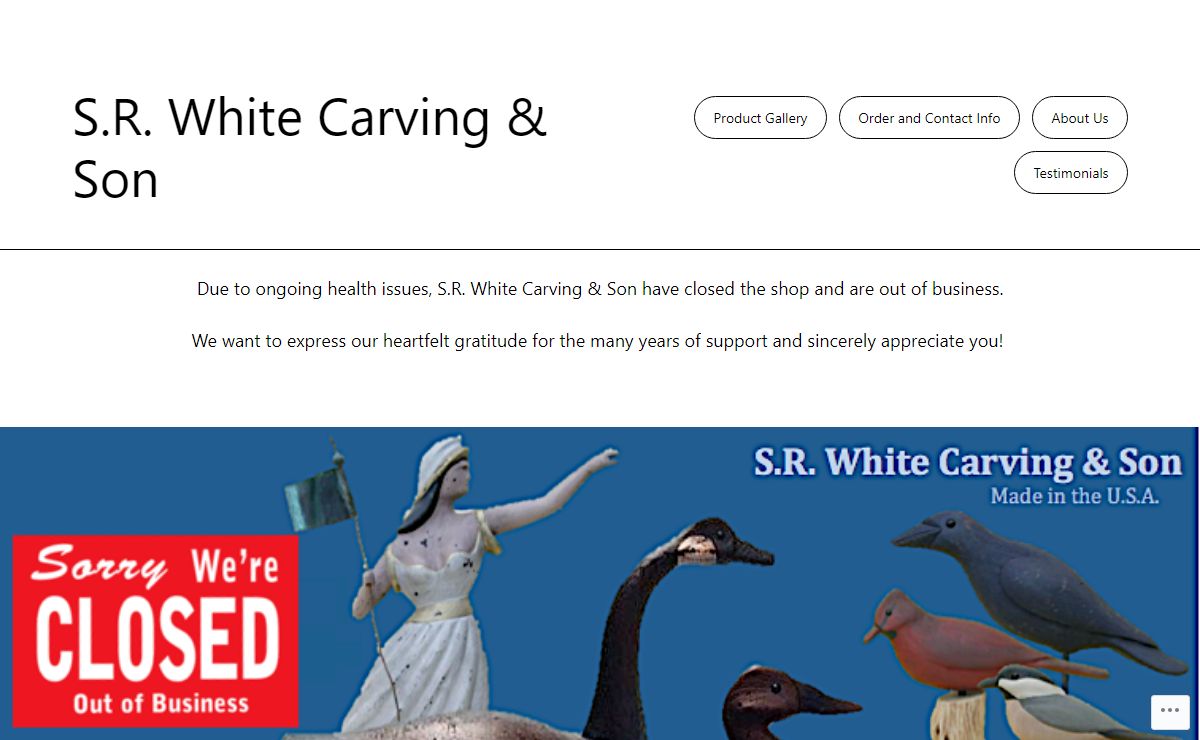 S.R. White Carving & Son – American-Made Woodcarvings