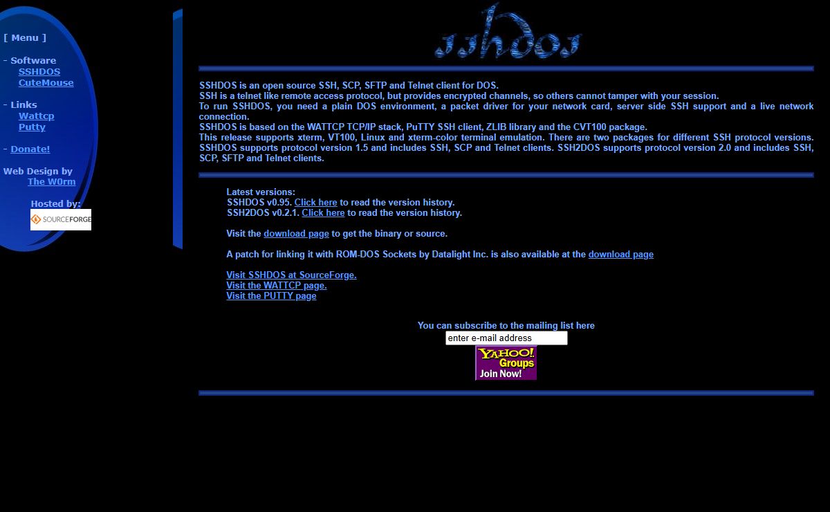 SSHDOS - SSH and SCP client for DOS