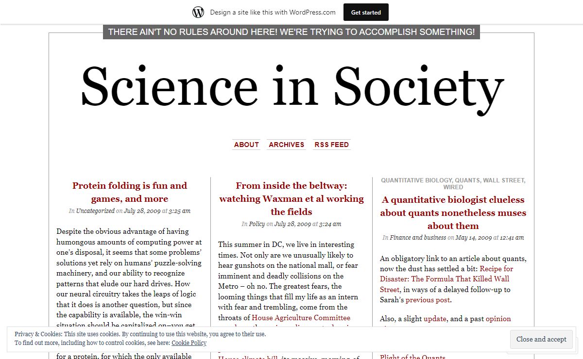 Science in Society | Just another WordPress.com weblog