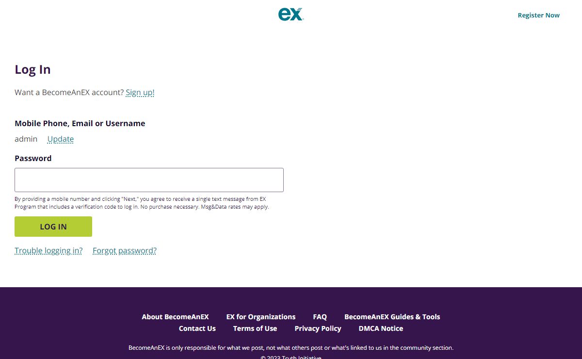 Log In | BecomeAnEX