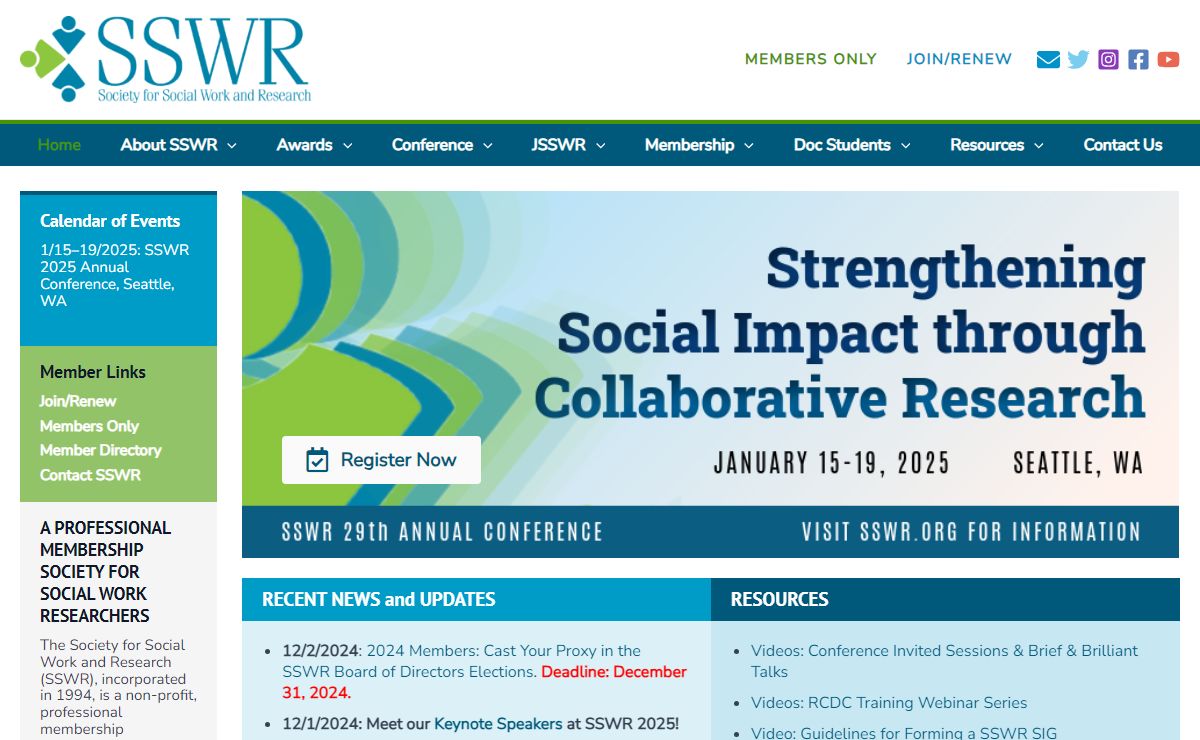 SSWR — Society for Social Work and Research