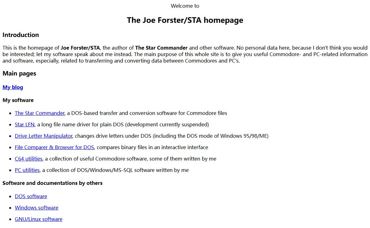 The Joe Forster/STA homepage