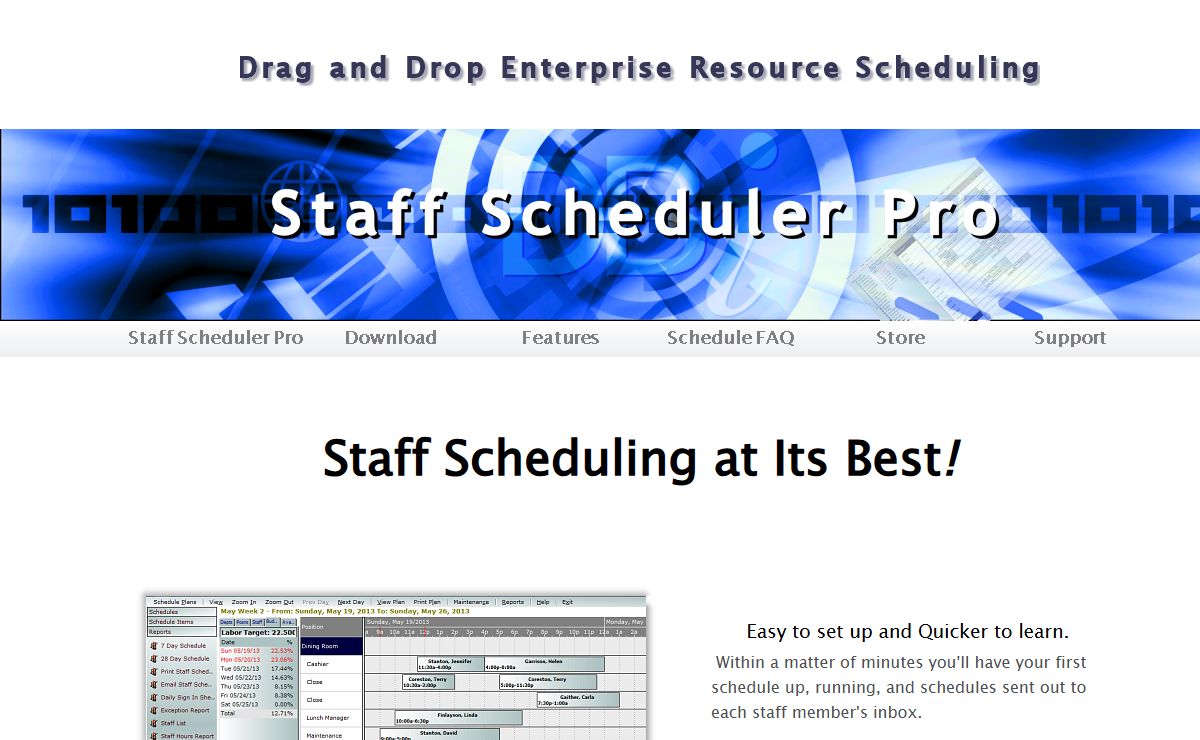 Staff Scheduler Pro - Drag n Drop Resource and Staff Scheduling Software