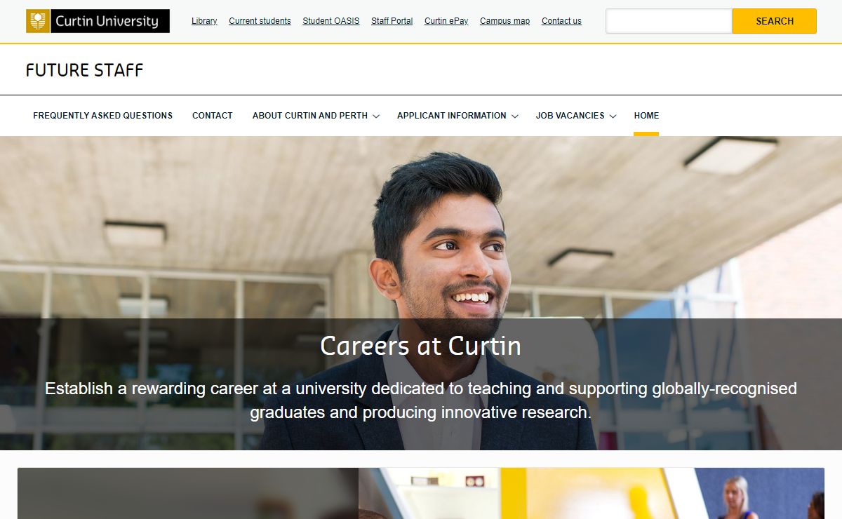 Careers, job vacancies, conditions and benefits - Careers at Curtin | Curtin University, Perth, Western Australia