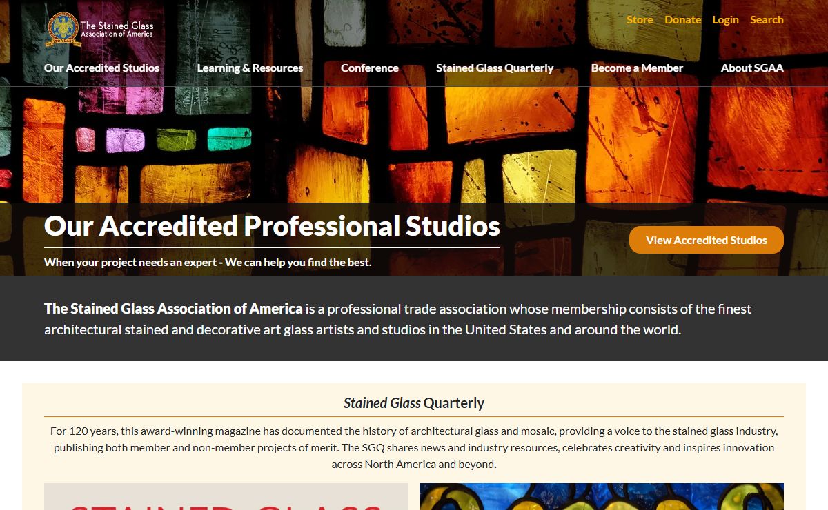 Our Accredited Professional Studios | The Stained Glass Association of America